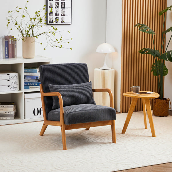 Mid-Century Modern Accent Chair, Arm Chair Living Room Chairs With Pillow