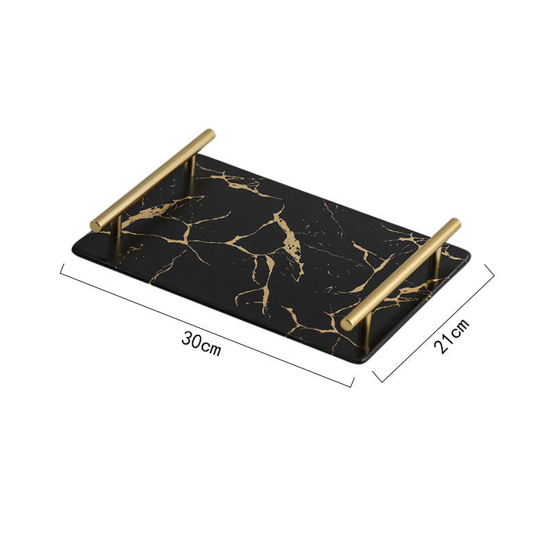Marble rectangular ceramic tray