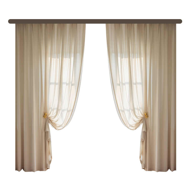 Yarn Simple Modern Solid Color Transparent Linen Mesh Curtains
