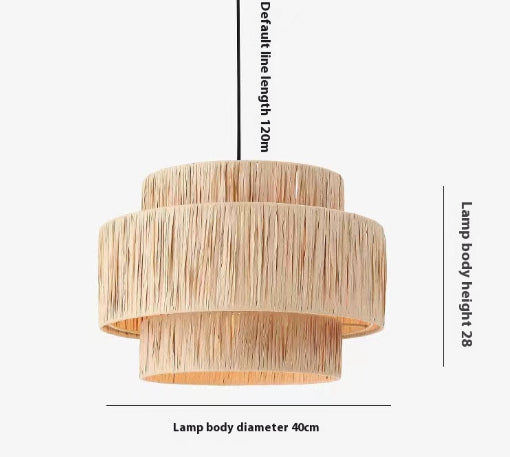 Rattan Vintage Luji Storm Lantern Japanese Style Bar Chandelier