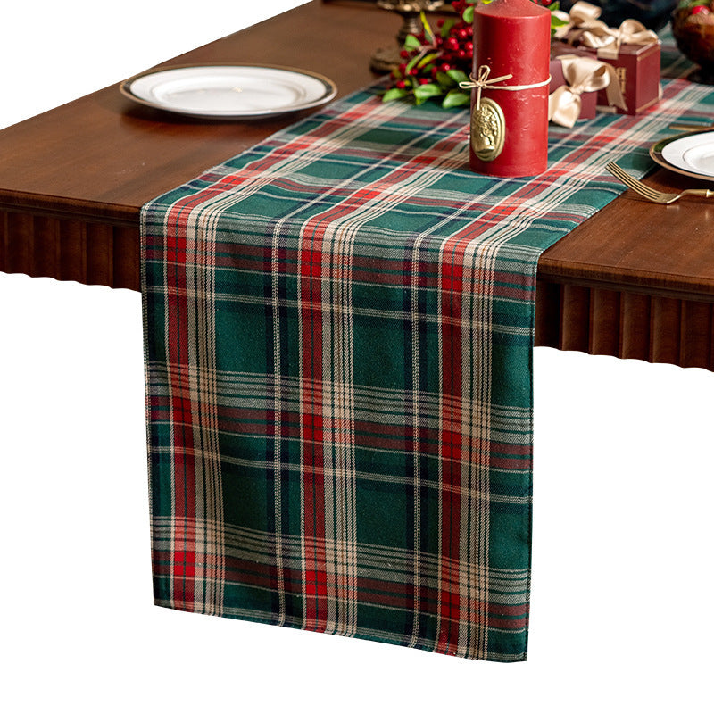 Christmas Table Runner Red Festive Fabric Plaid Placemat
