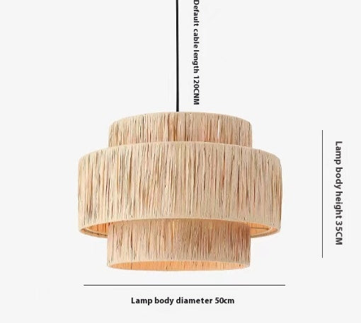 Rattan Vintage Luji Storm Lantern Japanese Style Bar Chandelier